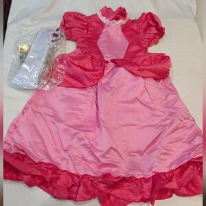 Princess Peach Halloween Costume Girls 6-7 (120) Princess Peach Wand Fairytale